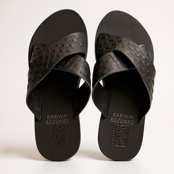 Vans Shoes - Vans Karina Rozunko Ultracush Leather Cross Strap Sandals